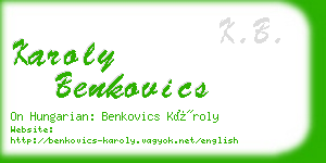 karoly benkovics business card